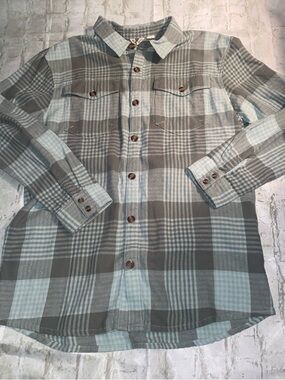 Roxy Plaid Button-Down Shirt - Light Sage and Gray